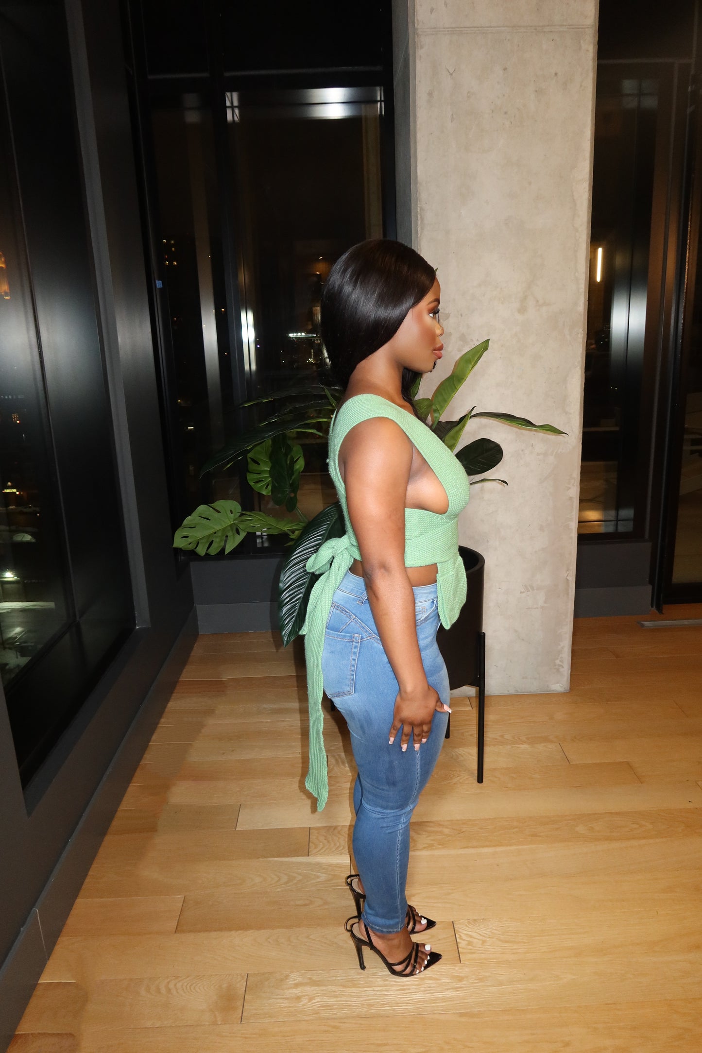 Green Wrap Top