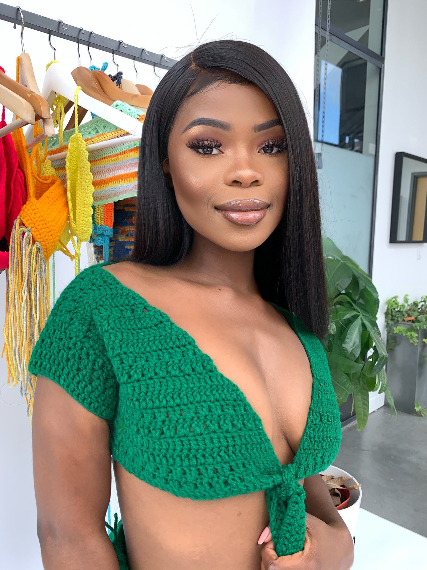 Green Crop Top